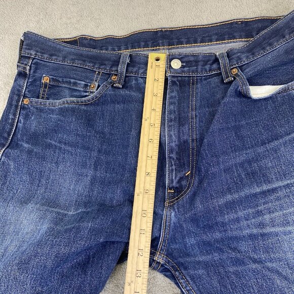 Levi's 505 Straight Fit Jeans Mens 38x32 (Fits 38x31) Medium Denim Blue - Picture 5 of 11
